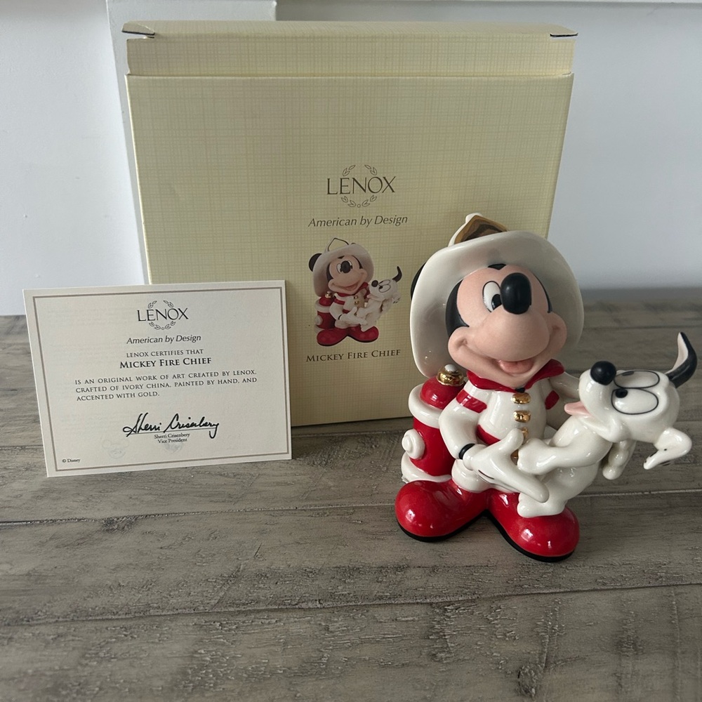 BN in Original Box Mickey Lenox Disney Fire Chief Figurine